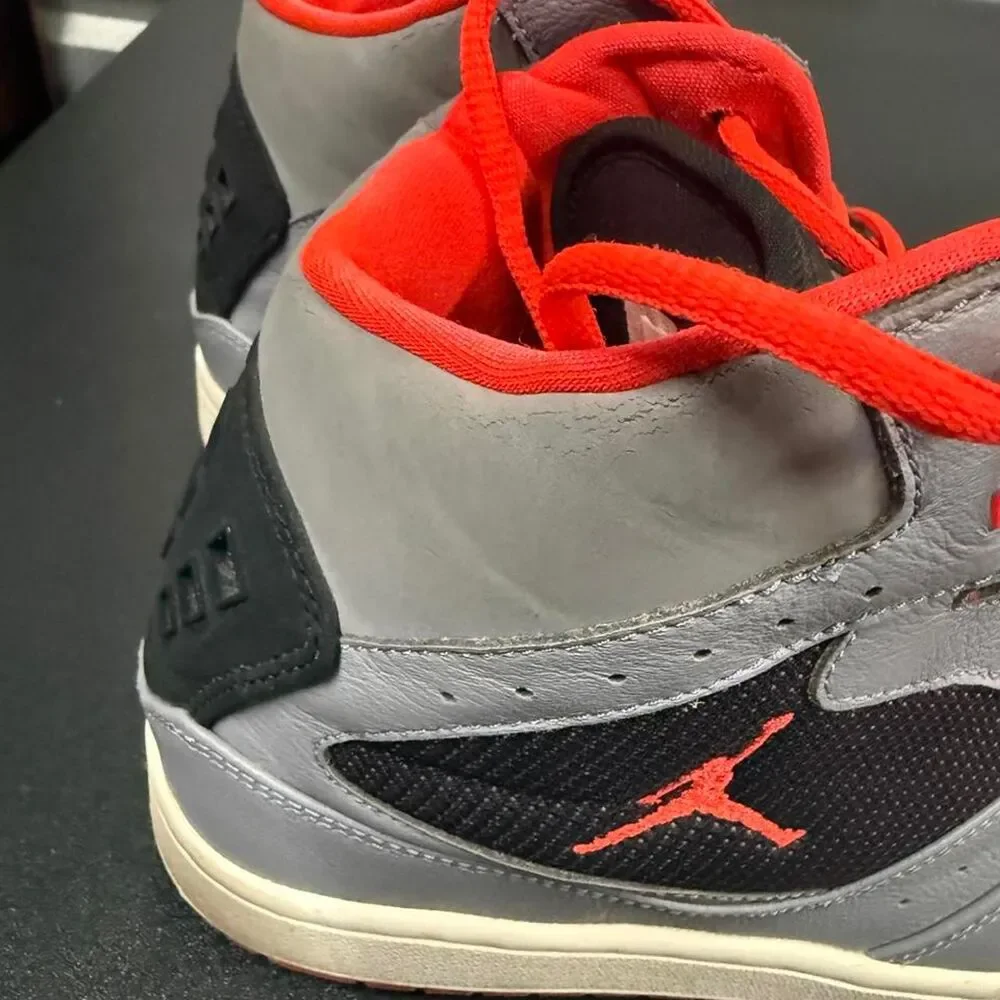 Jordan Men's Grey and Red Trainers